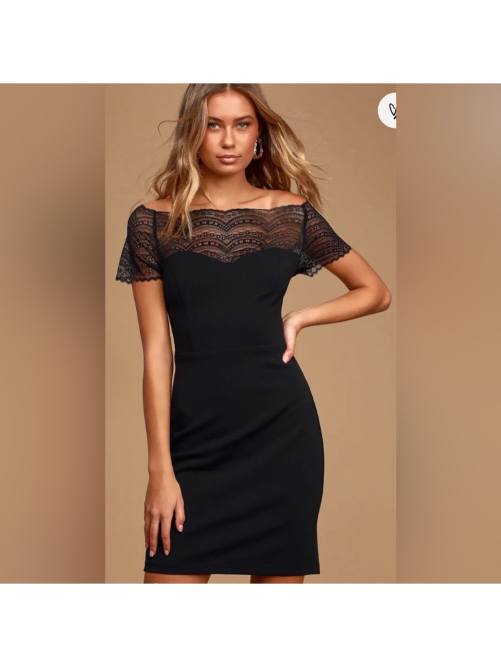 Lulu's Black Lace-Trim Midi Dress